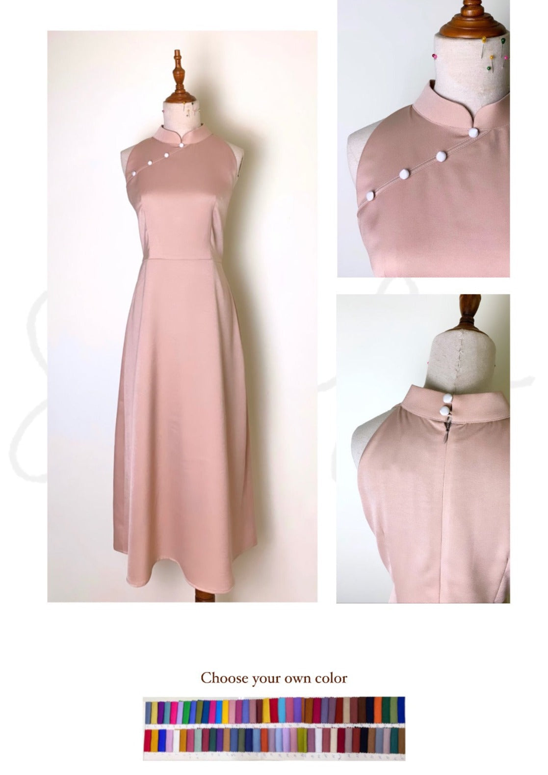 Halter Cheongsam Dress ( A-line )