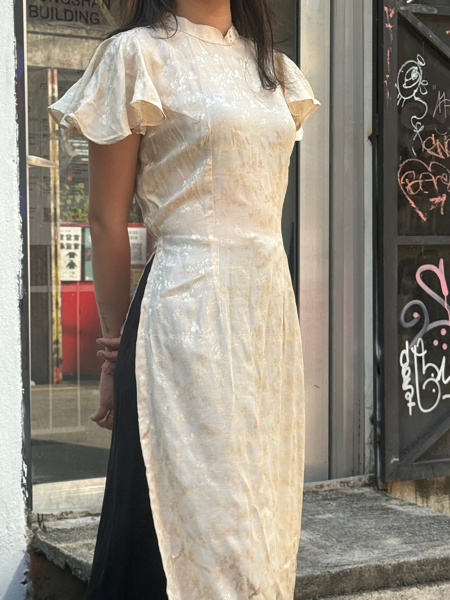 Ayu Ao-Inspired Dress with Sleeves