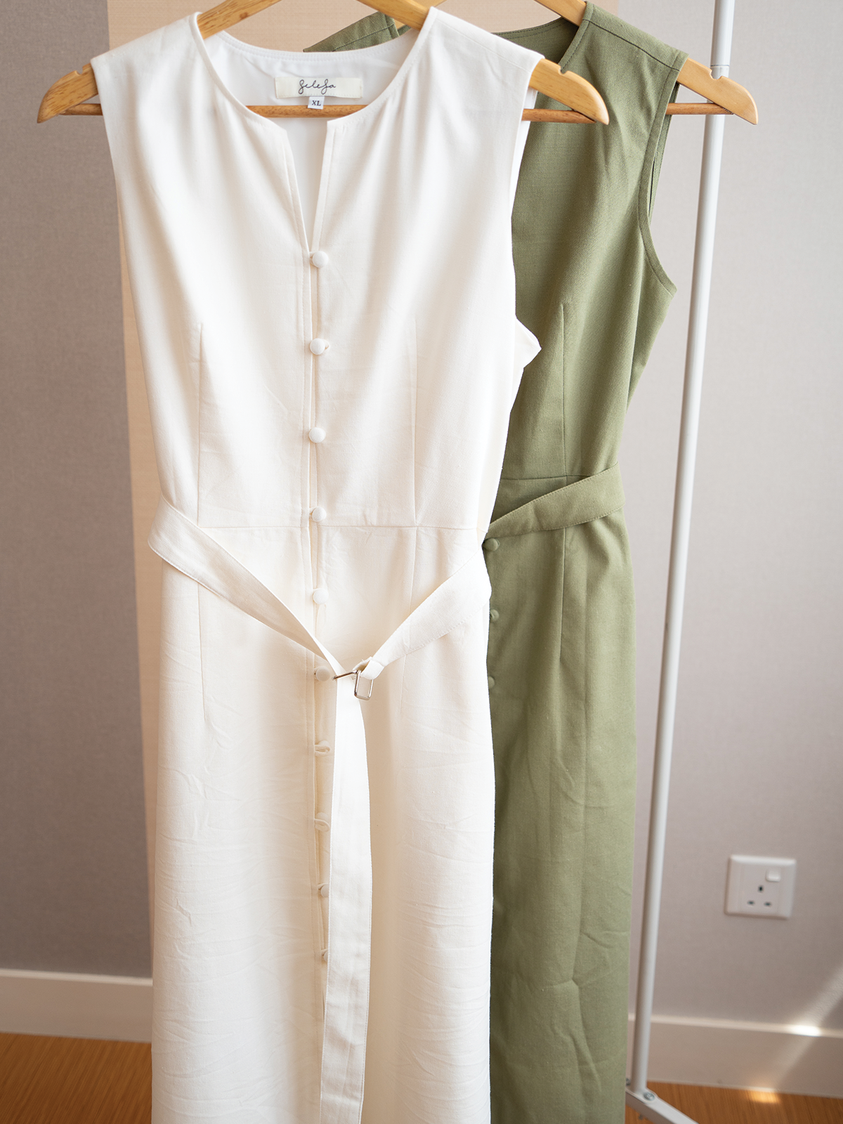 Kylie Button-front Linen Dress