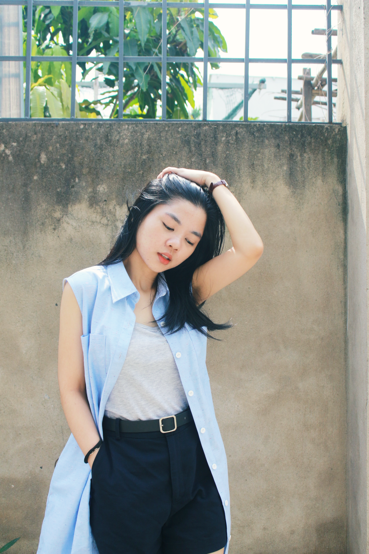 Sleeveless Collar Shirt Dress