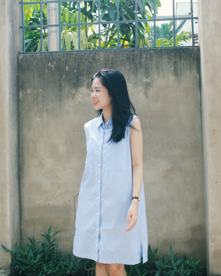 Sleeveless Collar Shirt Dress
