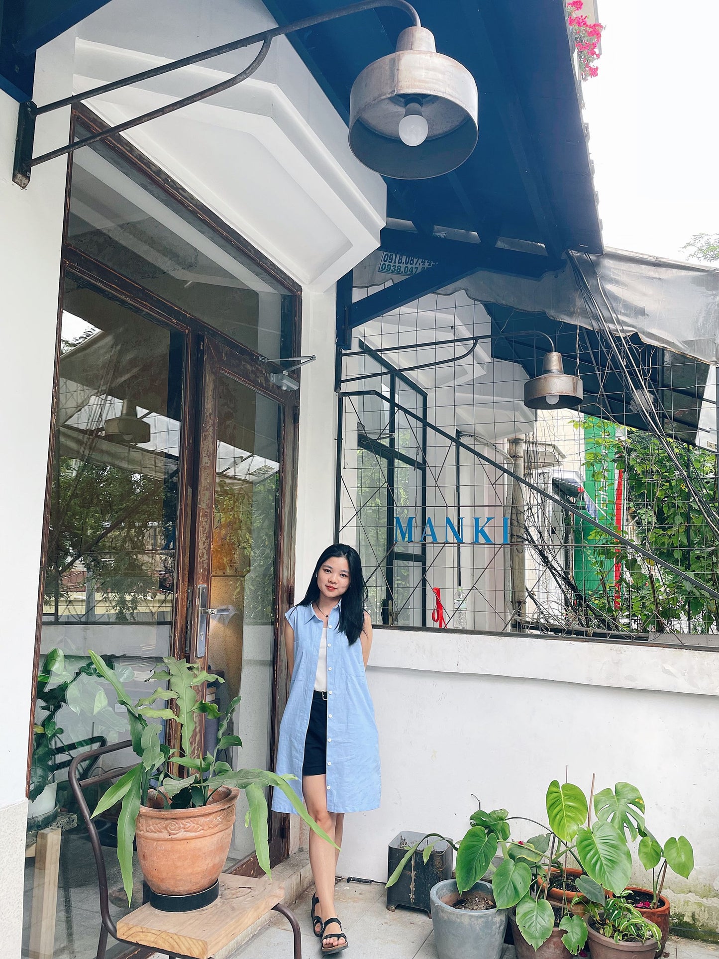 Sleeveless Collar Shirt Dress